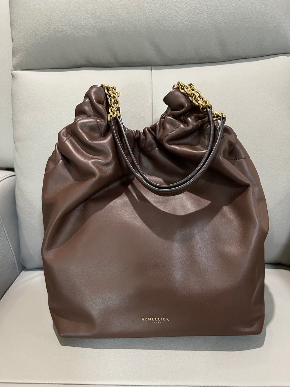 DeMellier London The Miami Shoulder Bag in Mocha/ Chocolate Brown